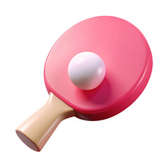 3d render illustration of isolated transparent ping pong with white ball icon