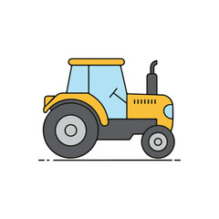 Naklejka premium Smart tractor icon – Modern agriculture flat vector illustration
