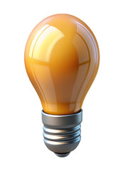 3d render illustration of isolated transparent yellow bulb icon