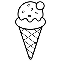 Clean Line Ice Cream Vector Icon