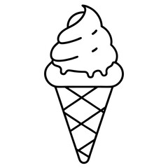 Clean Line Ice Cream Vector Icon
