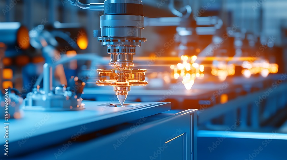 Aufkleber advanced robotics in high-tech manufacturing facility with precision tools and automated machinery l