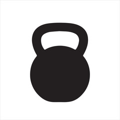 Kettlebell's Silhouette: A simple monochrome illustration of a classic kettlebell, a symbol of strength and fitness, isolated on a plain backdrop. Emphasizing the clean lines and powerful shape