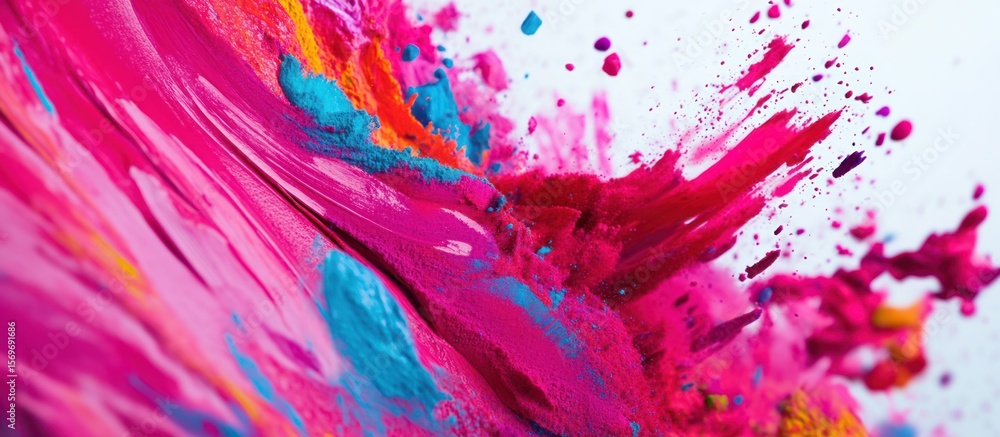 Aufkleber vibrant splash of assorted pigmented powders creating abstract artistic motion