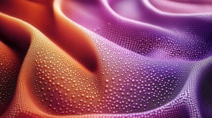 Abstract wavy gradient fabric with dotted texture background