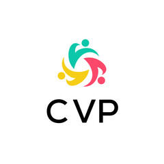 Letter CVP creative logo design vector