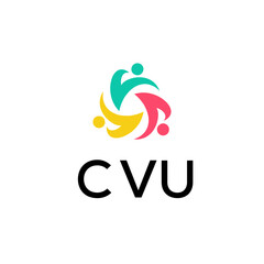 Letter CVU creative logo design vector