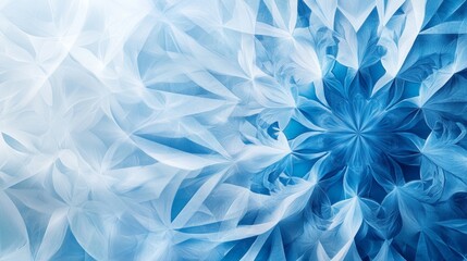 Intricate ice blue fractal art pattern evoking winter's delicate beauty