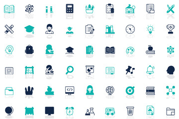 Student Life and Study Essentials Icon Set.