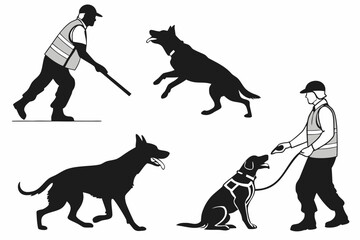 Working Dog Silhouettes &mdash; Police K9, Guard Dogs, Rescue Breeds, Search & Service Poses for Uniform Merch and Emergency BrandsWorking Dog Silhouettes &mdash; Police K9, Guard Dogs, Rescue Breeds, Search & Se