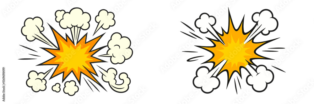 Aufkleber dynamic explosion graphics with vibrant colors and detailed effects capturing energy and movement in