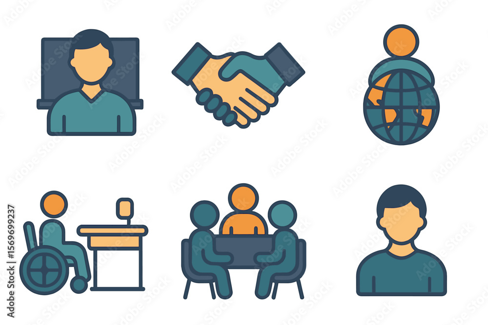 Poster Diverse teamwork and communication concepts for modern collaboration and professional growth in a digital environment