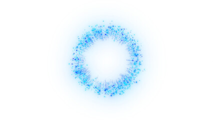 Cyan Magic Ring Burst – Blue Energy Circle Effect Transparent