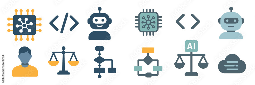 Poster exploring the integration of artificial intelligence and legal frameworks in modern technology envir