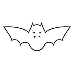シンプルコウモリ　白アイコン顔付き