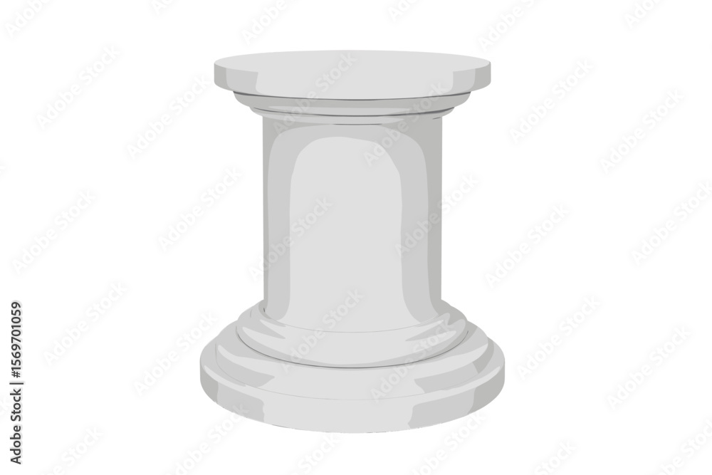Poster simple white column on a plain background showcasing classic architectural design principles in a mi