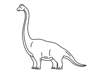 恐竜のプラキオサウルス（線画）のイラスト