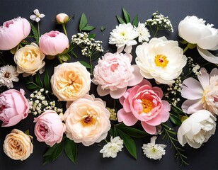 Floral arrangement on dark background