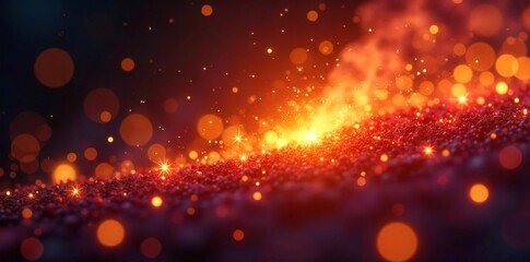 Fiery Glittering Sparkles A Magical Surreal Background of Transient Beauty