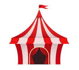 Circus. Circus dome. Vector clipart isolated on white background.