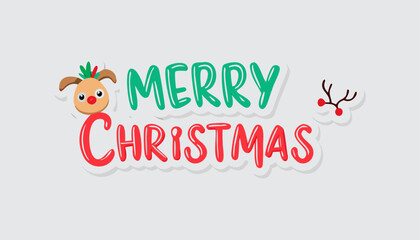 "Merry Christmas with Reindeer and Festive Letters"