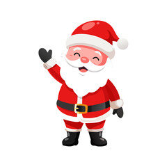 "Santa Claus Waving in Red Suit - Christmas Character"