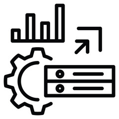 Data Driven Scaling Icon Line Vector Illustration