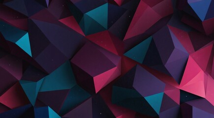 Fototapeta premium Elegant backdrop showcasing abstract polygon shapes in a captivating display of pink, purple and teal hues.