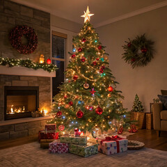 christmas tree with presents