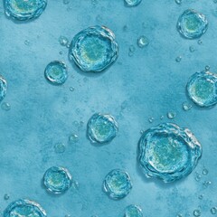seamless background texture detailed top view showcases the of rain water surface, capturing vivid blue color and clear bubbles. ideal for use as in various design applications generative ai