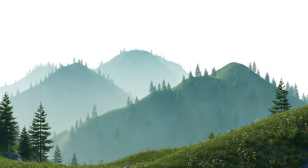 green hills and valleys
