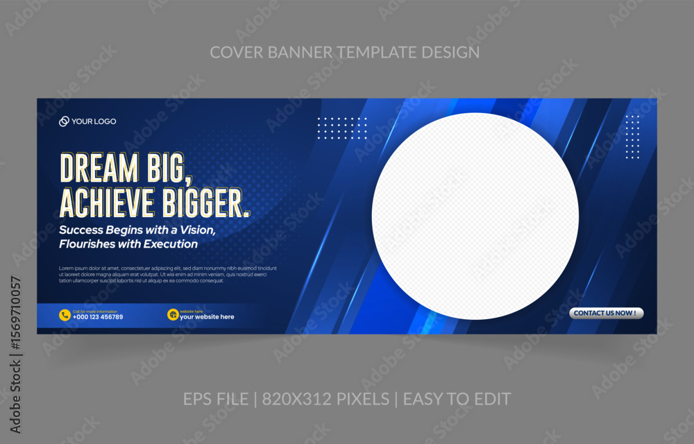 Poster abstract background template business banner with image space replacement for social media and websi