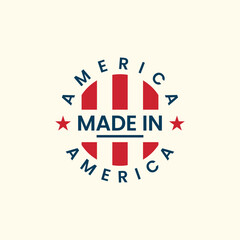Made in USA Badge Label Design – American Product Emblem