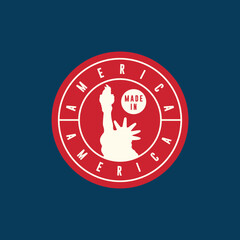 Made in USA Badge Label Design – American Product Emblem