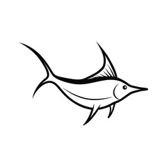 Obraz premium sailfish line art