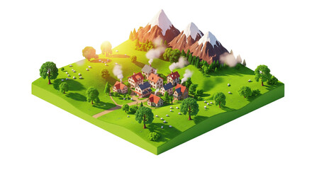 mountain village scene