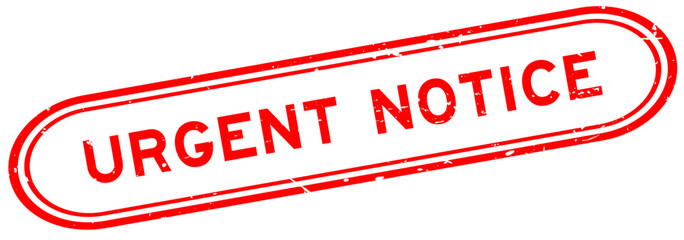 Grunge red urgent notice word rubber seal stamp on white background