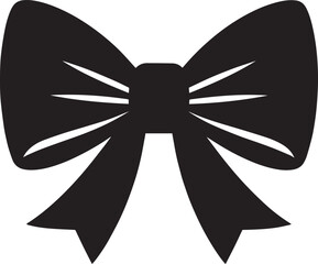 Ribbon Bow Knot Silhouette in Black | Decorative Gift Wrap Illustration Vector Format