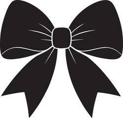 Ribbon Bow Knot Silhouette in Black | Decorative Gift Wrap Illustration Vector Format