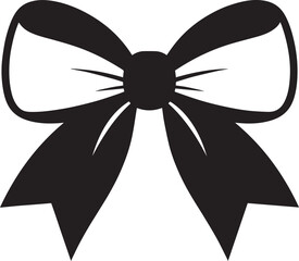 Ribbon Bow Knot Silhouette in Black | Decorative Gift Wrap Illustration Vector Format