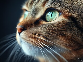 Professional Studio Cat Photo, Realistic Whiskers & Glossy Coat, 4K Resolution for Pet Products