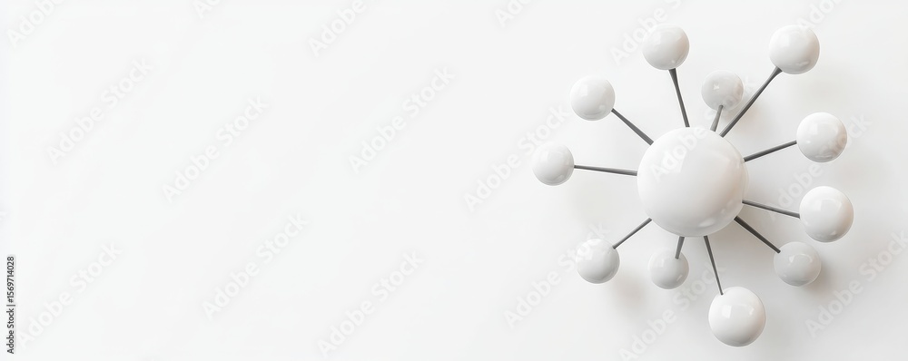Poster quantum computing entanglement concept. modern white wall lamp with spherical design elements.