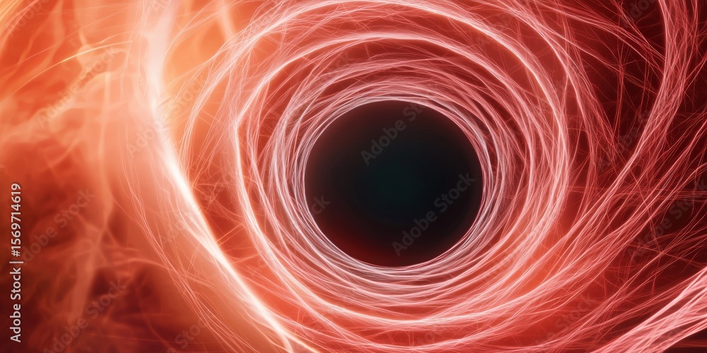Aufkleber quantum computing entanglement concept. swirling patterns converge into a dark center.