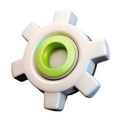 3d rendered futuristic gear with green core