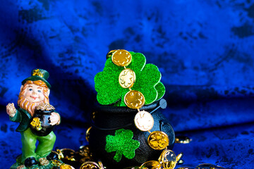 St. Patrick's Day decorations in color scheme of green and gold.