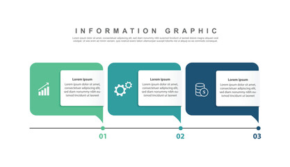 design template banner infographic. 3 step process information or presentation with icons