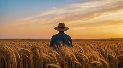 silhouette of man in field