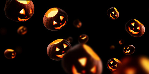 Halloween Pumpkin Stock Image In Black Background