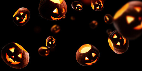 Halloween Pumpkin Stock Image In Black Background