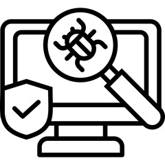 Antivirus Scan line icon